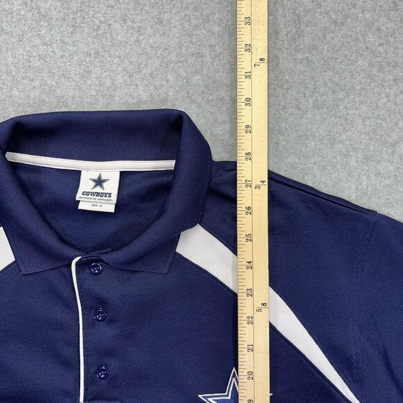 Dallas Cowboys Authentic Apparel Polo Shirt Mens Medium M Blue Star NFL Football - Picture 7 of 7